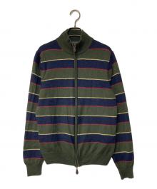 BROOKS BROTHERS（ブルックスブラザーズ）の古着「ボーダーニットジャケット」｜グリーン