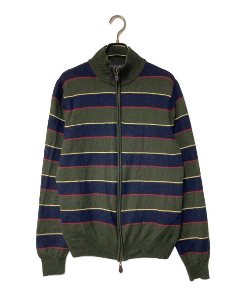BROOKS BROTHERS（ブルックスブラザーズ）BROOKS BROTHERS (ブルックスブラザーズ) ボーダーニットジャケット グリーン サイズ:Ｍの古着・服飾アイテム