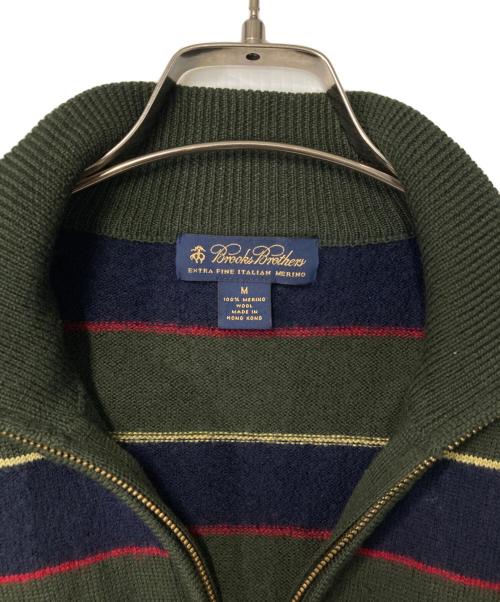 BROOKS BROTHERS（ブルックスブラザーズ）BROOKS BROTHERS (ブルックスブラザーズ) ボーダーニットジャケット グリーン サイズ:Ｍの古着・服飾アイテム