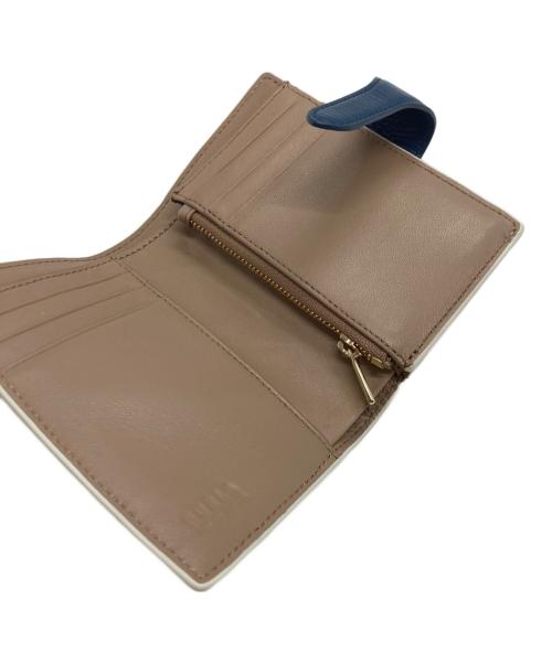 FURLA（フルラ）FURLA (フルラ) SOFIA GRAINY 2つ折り財布 アイボリー×ベージュの古着・服飾アイテム