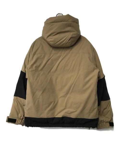 FIRST DOWN（ファーストダウン）FIRST DOWN (ファーストダウン) フーデットダウンジャケット 233-3515 ベージュ×ブラック サイズ:SMALLの古着・服飾アイテム