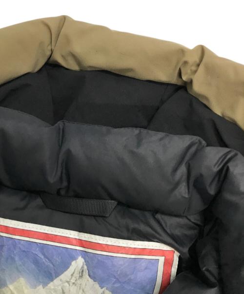 FIRST DOWN（ファーストダウン）FIRST DOWN (ファーストダウン) フーデットダウンジャケット 233-3515 ベージュ×ブラック サイズ:SMALLの古着・服飾アイテム