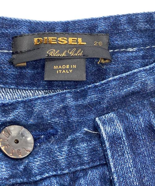DIESEL Black Gold（ディーゼル ブラック ゴールド）DIESEL Black Gold (ディーゼル ブラック ゴールド) 変形 ワイドデニムパンツ インディゴ サイズ:66cm (W26)の古着・服飾アイテム