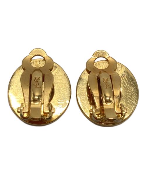 Yves Saint Laurent（イヴサンローラン）Yves Saint Laurent (イヴサンローラン) ラインストーン イヤリング ゴールドの古着・服飾アイテム