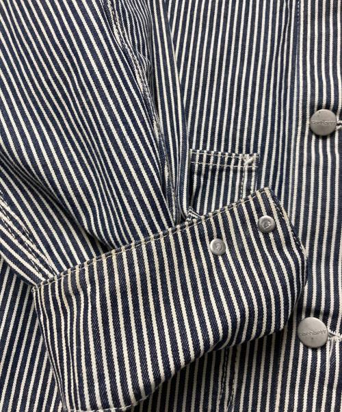 CarHartt（カーハート）CarHartt (カーハート) Michigan Coat Hickory Stripe ミシガンコートヒッコリーストライプ I027976 ネイビー×ホワイト サイズ:Lの古着・服飾アイテム