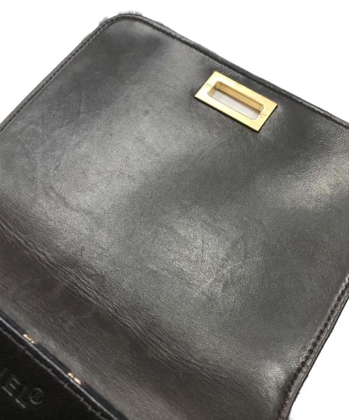 CHANEL（シャネル）CHANEL (シャネル) ハラコ ジラフ柄 チェーンショルダーバッグ ブラック×ゴールドブラウンの古着・服飾アイテム