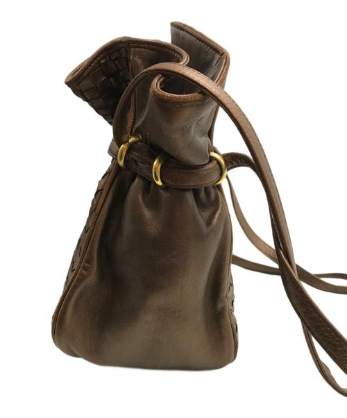 BALLY（バリー）BALLY (バリー) イントレチャート巾着ショルダーバッグ ブラウンの古着・服飾アイテム