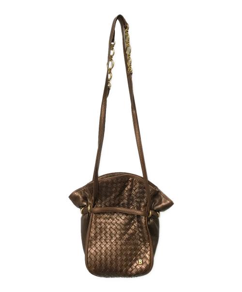 BALLY（バリー）BALLY (バリー) イントレチャート巾着ショルダーバッグ ブラウンの古着・服飾アイテム