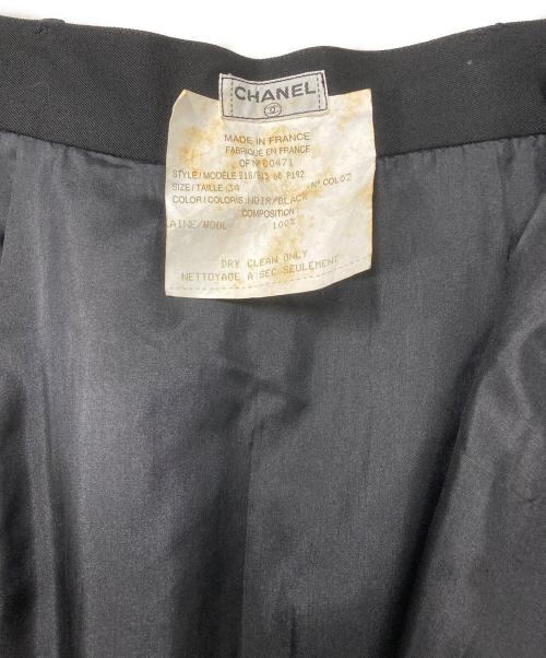CHANEL（シャネル）CHANEL (シャネル) 金釦 ウールスカート ブラック サイズ:34の古着・服飾アイテム