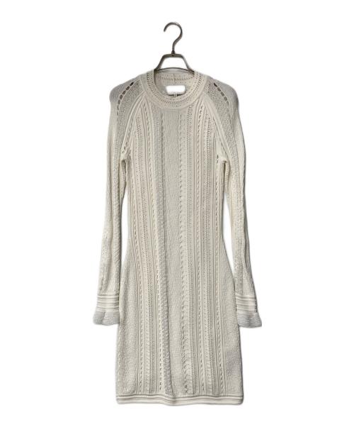 3.1 phillip lim（スリーワンフィリップリム）3.1 phillip lim (スリーワンフィリップリム) Long Sleeve Pointelle Lace Dress アイボリー サイズ:ＸＳの古着・服飾アイテム