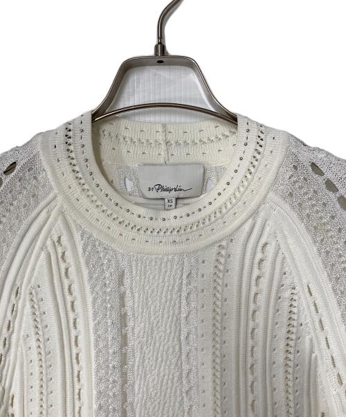 3.1 phillip lim（スリーワンフィリップリム）3.1 phillip lim (スリーワンフィリップリム) Long Sleeve Pointelle Lace Dress アイボリー サイズ:ＸＳの古着・服飾アイテム