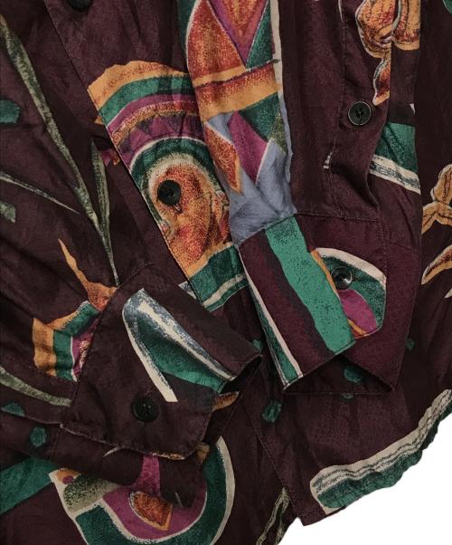 GOOUCH（グーチ）GOOUCH (グーチ) シルク総柄シャツ 90ｓ パープル サイズ:XLの古着・服飾アイテム