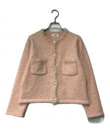 NOLLEY'S（ノーリーズ）の古着「《手洗い可能》ラメフワフワジャケット」｜ピンク