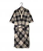 DRIES VAN NOTENドリスヴァンノッテン）の古着「チェックシャツワンピース」｜ベージュ