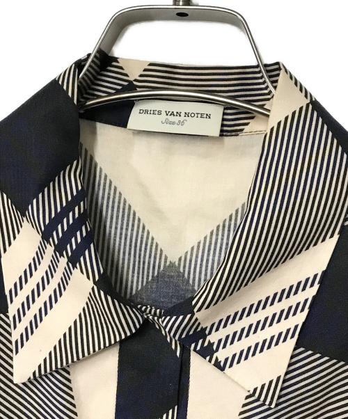 DRIES VAN NOTEN（ドリスヴァンノッテン）DRIES VAN NOTEN (ドリスヴァンノッテン) チェックシャツワンピース ベージュ サイズ:36の古着・服飾アイテム