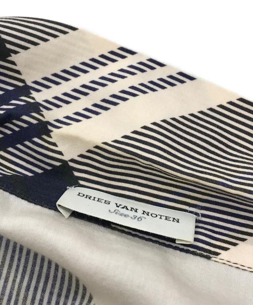 DRIES VAN NOTEN（ドリスヴァンノッテン）DRIES VAN NOTEN (ドリスヴァンノッテン) チェックシャツワンピース ベージュ サイズ:36の古着・服飾アイテム