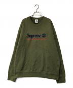 SUPREME×Timberlandシュプリーム×ティンバーランド）の古着「Crewneck スウェットシャツ」｜オリーブ