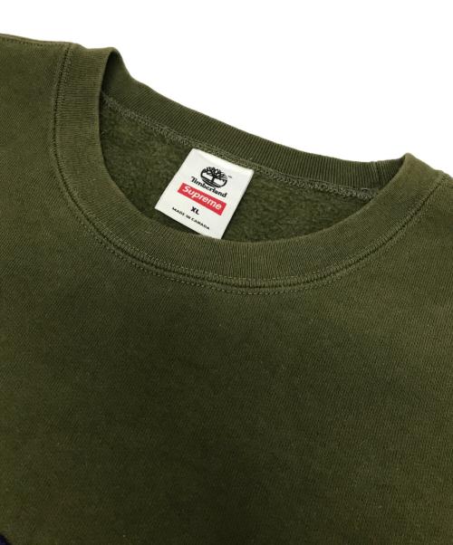 SUPREME（シュプリーム）SUPREME (シュプリーム) Timberland (ティンバーランド) Crewneck スウェットシャツ オリーブ サイズ:XLの古着・服飾アイテム