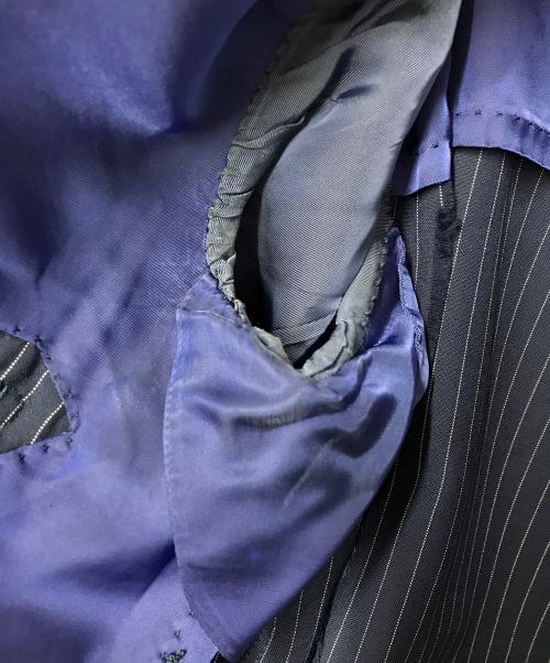 ERMENEGILDO ZEGNA（エルメネジルド・ゼニア）Ermenegildo Zegna (エルメネジルド・ゼニア) ストライプセットアップスーツ ネイビー サイズ:SIZE 50-6DROP（waist84cm)の古着・服飾アイテム