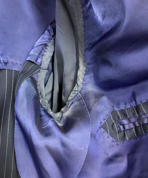 ERMENEGILDO ZEGNA（エルメネジルド・ゼニア）Ermenegildo Zegna (エルメネジルド・ゼニア) ストライプセットアップスーツ ネイビー サイズ:SIZE 50-6DROP（waist84cm)の古着・服飾アイテム