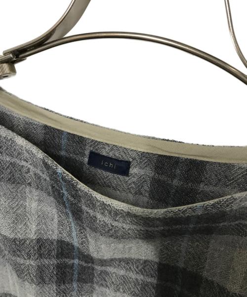 ichi（イチ）ichi (イチ) チェックウールワンピース グレー サイズ:表記なしの古着・服飾アイテム