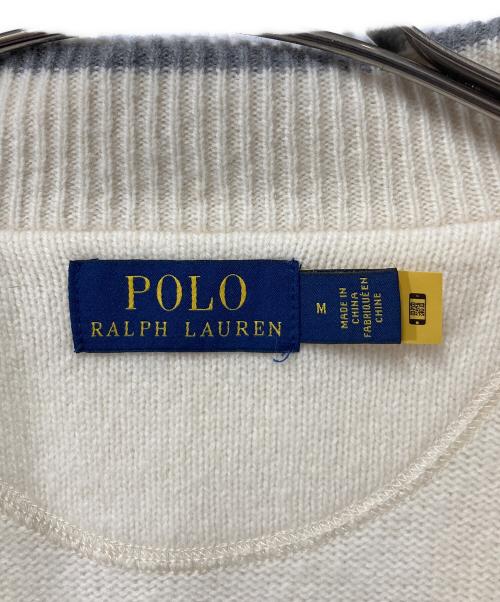 POLO RALPH LAUREN（ポロ・ラルフローレン）POLO RALPH LAUREN (ポロ・ラルフローレン) カシミヤ混ハーフジップニット アイボリー サイズ:Ⅿの古着・服飾アイテム