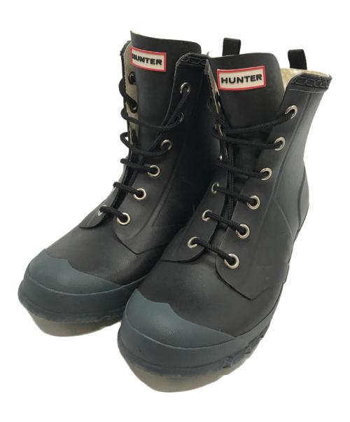 HUNTER（ハンター）HUNTER (ハンター) レースアップ ラバーブーツ W24015 ブラック×グレー サイズ:UK5/EU38の古着・服飾アイテム