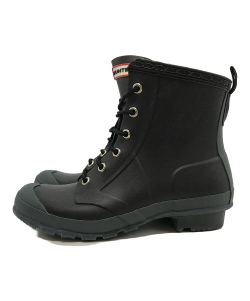 HUNTER（ハンター）HUNTER (ハンター) レースアップ ラバーブーツ W24015 ブラック×グレー サイズ:UK5/EU38の古着・服飾アイテム