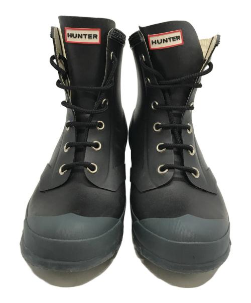 HUNTER（ハンター）HUNTER (ハンター) レースアップ ラバーブーツ W24015 ブラック×グレー サイズ:UK5/EU38の古着・服飾アイテム