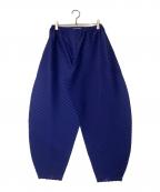 PLEATS PLEASEプリーツプリーズ）の古着「プリーツバルーンワイドパンツ PP51-JF801」｜ネイビー