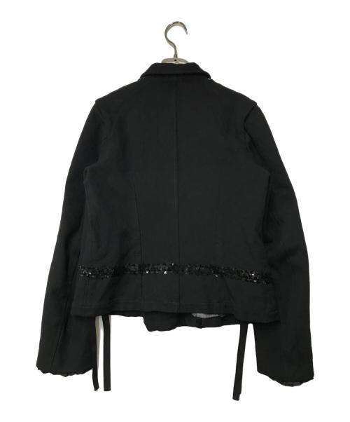 COMME des GARCONS COMME des GARCONS（コムデギャルソン コムデギャルソン）COMME des GARCONS COMME des GARCONS (コムデギャルソン コムデギャルソン) ポリ縮絨 スパンコール ダブルライダースジャケット RP-J014 AD2005 ブラック サイズ:Lの古着・服飾アイテム