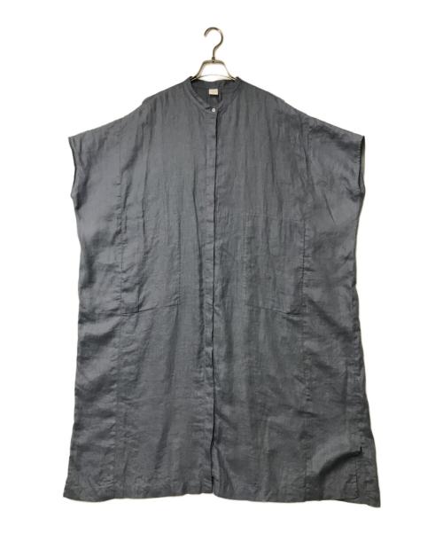 KAGURE（カグレ）KAGURE (カグレ) リネンスクエアワンピース ブルー サイズ:Freeの古着・服飾アイテム