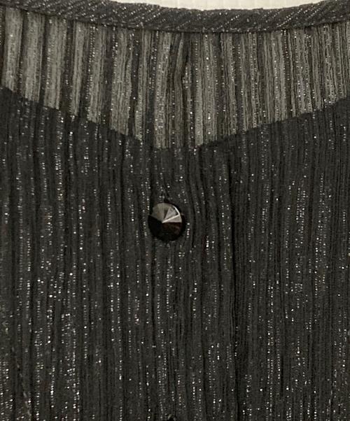 SPECCHIO（スペッチオ）SPECCHIO (スペッチオ) ラメプリーツカーディガン ブラック サイズ:40の古着・服飾アイテム