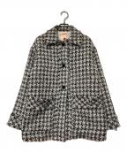 BACCAバッカ）の古着「ハウンドトゥースツイード ワーカーズジャケット 35-08-24-08303」｜ブルー