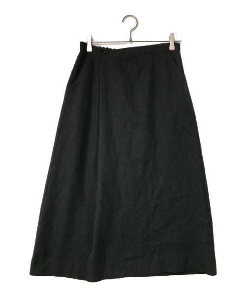 evam eva（エヴァムエヴァ）evam eva (エヴァムエヴァ) wool wrap skirt ブラック サイズ:SIZE Freeの古着・服飾アイテム