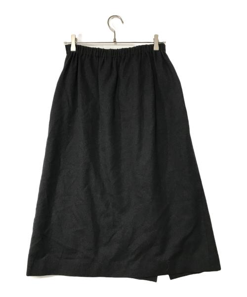 evam eva（エヴァムエヴァ）evam eva (エヴァムエヴァ) wool wrap skirt ブラック サイズ:SIZE Freeの古着・服飾アイテム