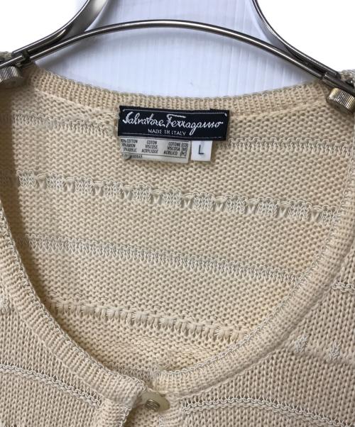 Salvatore Ferragamo（サルヴァトーレ フェラガモ）Salvatore Ferragamo (サルヴァトーレ フェラガモ) カーディガン ベージュ サイズ:Lの古着・服飾アイテム