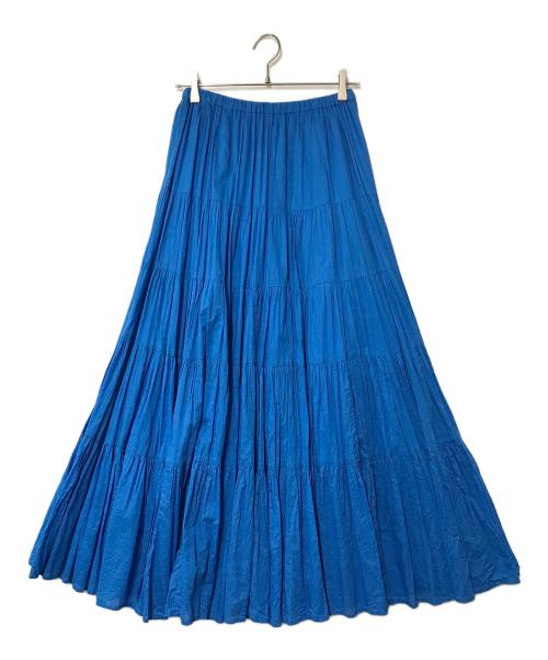 Spick and Span（スピックアンドスパン）Spick and Span (スピックアンドスパン) HYU 100/ボイルティアードスカート ブルー サイズ:38の古着・服飾アイテム