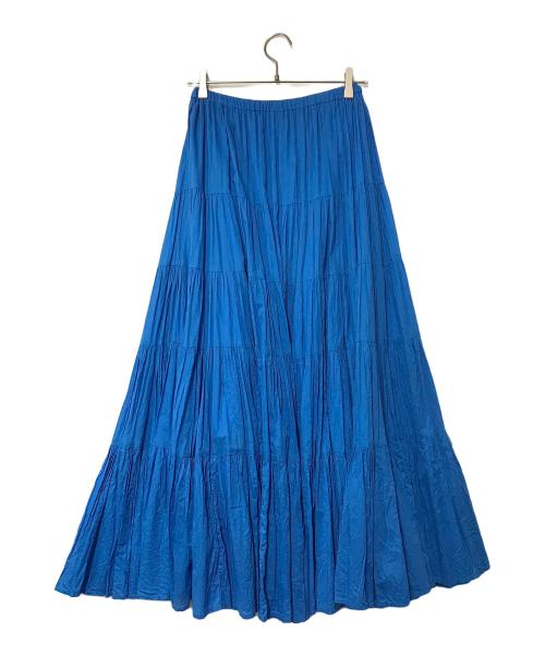 Spick and Span（スピックアンドスパン）Spick and Span (スピックアンドスパン) HYU 100/ボイルティアードスカート ブルー サイズ:38の古着・服飾アイテム