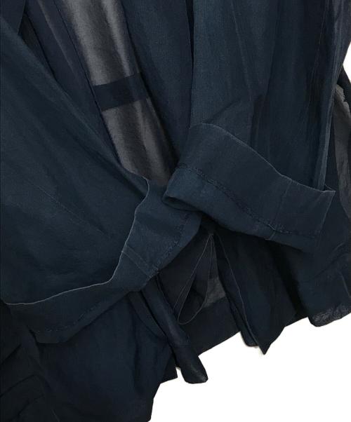 AURALEE（オーラリー）AURALEE (オーラリー) ベルト付き シアー シルクシャツ ジャケット A8SB01SL ネイビーの古着・服飾アイテム
