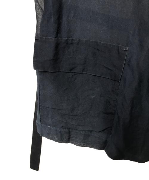 AURALEE（オーラリー）AURALEE (オーラリー) ベルト付き シアー シルクシャツ ジャケット A8SB01SL ネイビーの古着・服飾アイテム