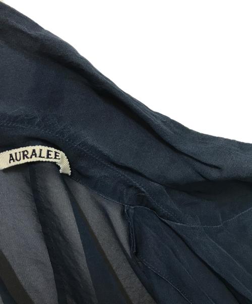 AURALEE（オーラリー）AURALEE (オーラリー) ベルト付き シアー シルクシャツ ジャケット A8SB01SL ネイビーの古着・服飾アイテム