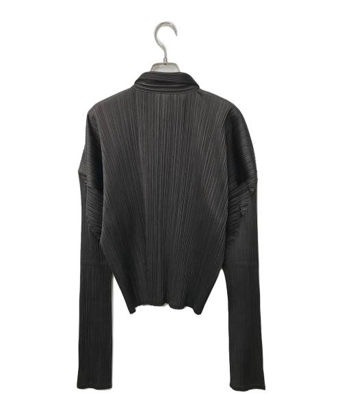 PLEATS PLEASE（プリーツプリーズ）PLEATS PLEASE (プリーツプリーズ) プリーツジップアップシャツ ブラウン サイズ:3の古着・服飾アイテム