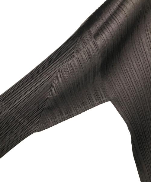 PLEATS PLEASE（プリーツプリーズ）PLEATS PLEASE (プリーツプリーズ) プリーツジップアップシャツ ブラウン サイズ:3の古着・服飾アイテム