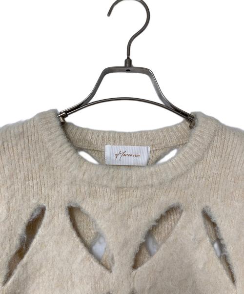 HERENCIA（ヘレンチア）HERENCIA (ヘレンチア) Crushed shaggy knit ベージュ サイズ:Fの古着・服飾アイテム