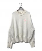 AMIPARISアミパリス）の古着「ハートロゴクルーネックニット SPEE21HK019.016」｜ホワイト