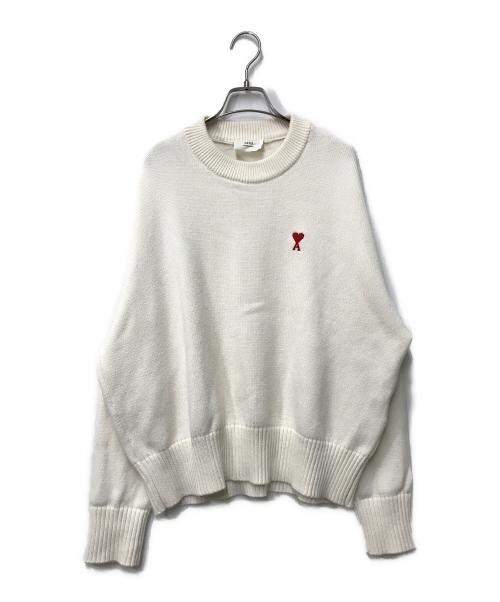 AMIPARIS（アミパリス）AMIPARIS (アミパリス) ハートロゴクルーネックニット SPEE21HK019.016 ホワイト サイズ:Mの古着・服飾アイテム