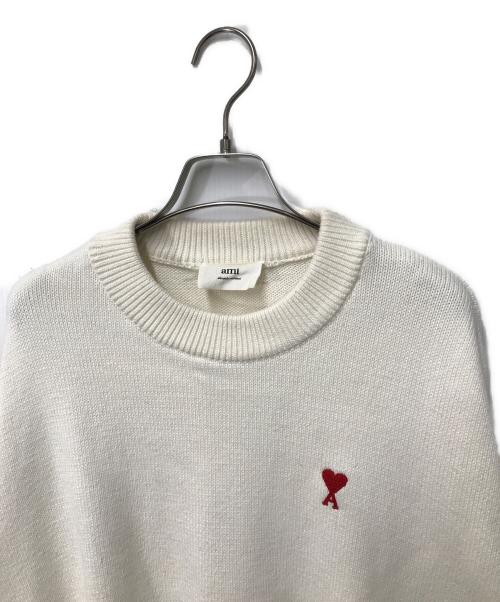 AMIPARIS（アミパリス）AMIPARIS (アミパリス) ハートロゴクルーネックニット SPEE21HK019.016 ホワイト サイズ:Mの古着・服飾アイテム