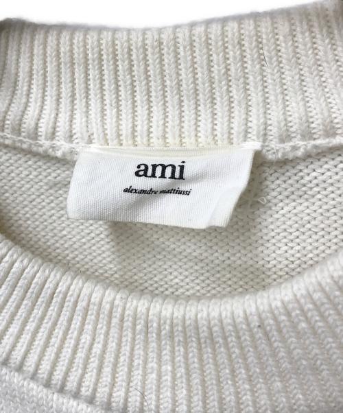 AMIPARIS（アミパリス）AMIPARIS (アミパリス) ハートロゴクルーネックニット SPEE21HK019.016 ホワイト サイズ:Mの古着・服飾アイテム