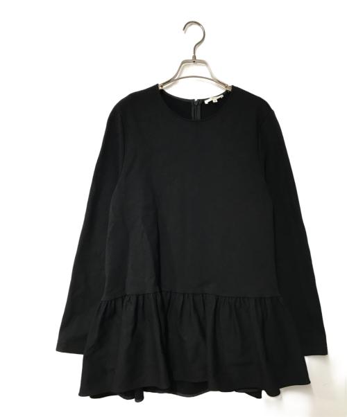 YORI（ヨリ）yori (ヨリ) ぬくぬくヘムフリルブラウス ブラック サイズ:38の古着・服飾アイテム